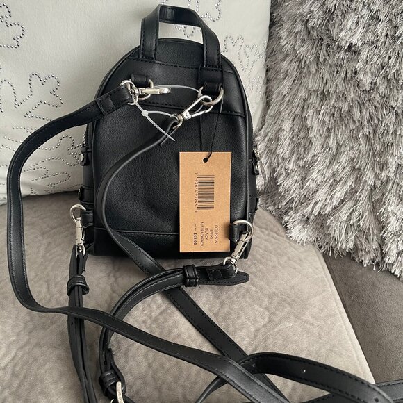 BNWT Black & Silver Small Steve Madden Convertible Backpack/Side/Cross Bag! - Picture 2 of 3